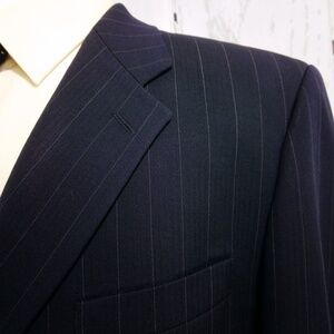 Z2 By Zante 44L Dark Blue Striped Suit Blazer Spor